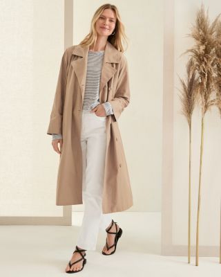 EILEEN FISHER Light Cotton & Nylon Trench Coat | Garnet Hill
