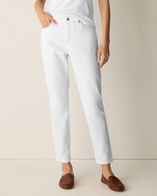 Eileen Fisher Women's Organic Slim Fit Ankle Pants White Size Medium