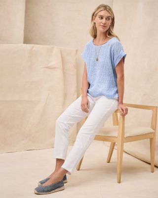 EILEEN FISHER Organic-Cotton Stretch-Denim High-Waisted Slim Ankle
