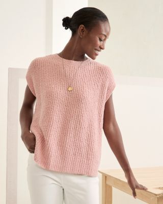 hyke scp sweater vest ネイビー EILEEN FISHER Organic-Cotton Fluff Crewneck Sweater Vest
