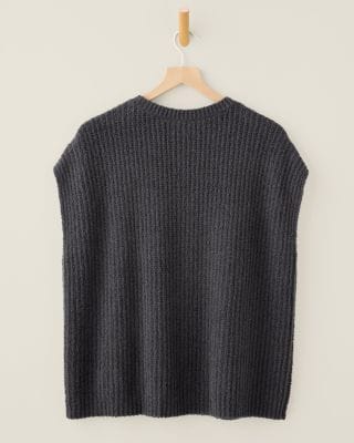 EILEEN FISHER Organic-Cotton Fluff Crewneck Sweater Vest | Garnet Hill