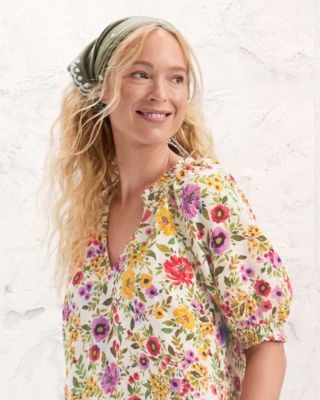 Elizabeth Gillett Embroidered Square Scarf | Garnet Hill