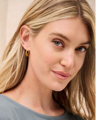 Jane Diaz Flat Crescent Hoop Earrings | Garnet Hill