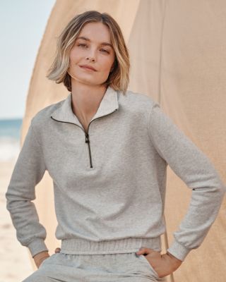 Womens Organic Cotton French Terry Half Zip