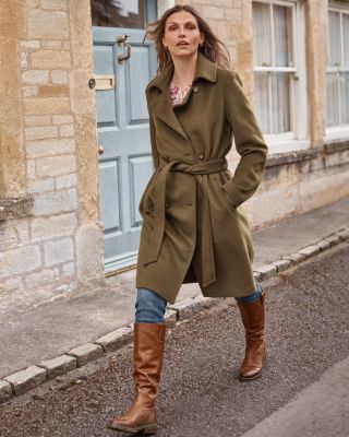Colette Wool-Blend Trench Coat | Garnet Hill