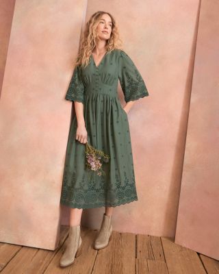 Lana Organic-Cotton Embroidered Dress | Garnet Hill