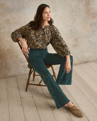 Veronica Flare Corduroy Pants | Garnet Hill