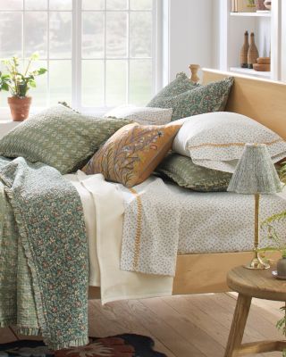 Prairie Floral Embroidered Organic-Cotton Pillow Cover | Garnet Hill