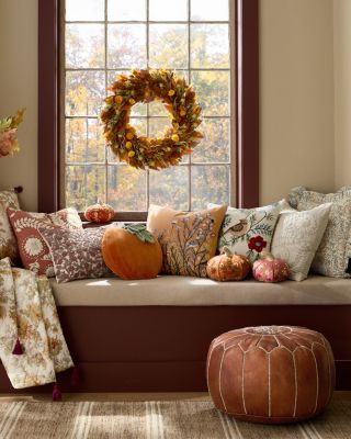 Prairie Floral Embroidered Organic-Cotton Pillow Cover | Garnet Hill