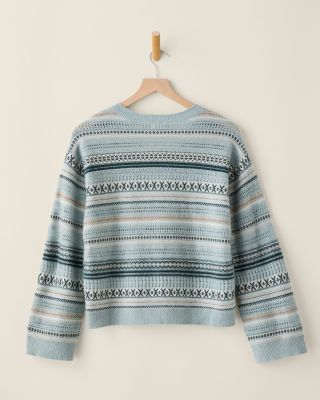 Recycled-Cashmere Fair Isle V-Neck Sweater | Garnet Hill