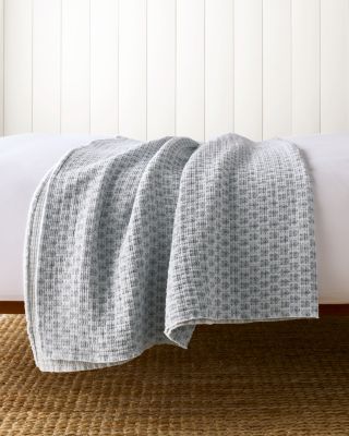 Ripple Printed Organic-Cotton Blanket | Garnet Hill