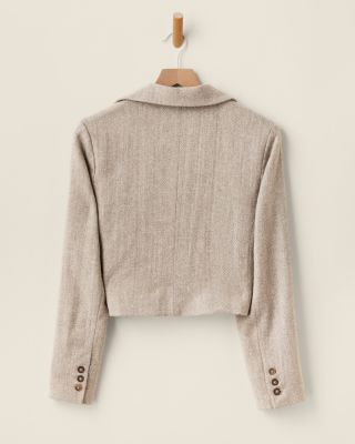 Lennon Cropped Wool-Blend Blazer | Garnet Hill