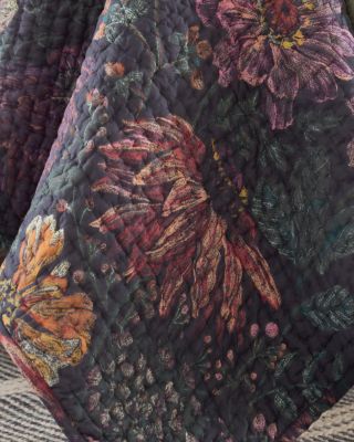 Delilah Floral Hand-Stitched Organic-Cotton Quilt | Garnet Hill