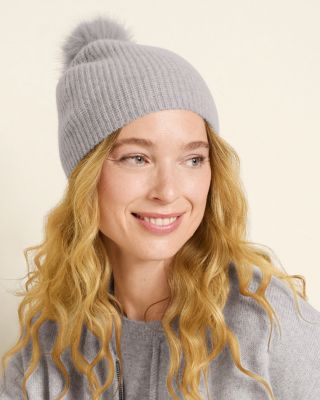 Cashmere Ribbed Beanie Garnet Hill