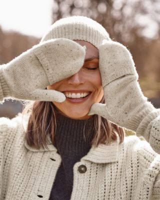 Cashmere Ribbed Convertible Mittens | Garnet Hill