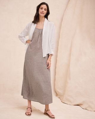 organic cotton pucker lantern dress Eileen Fisher - Women's Organic Cotton Pucker Check Lantern Dress - Black