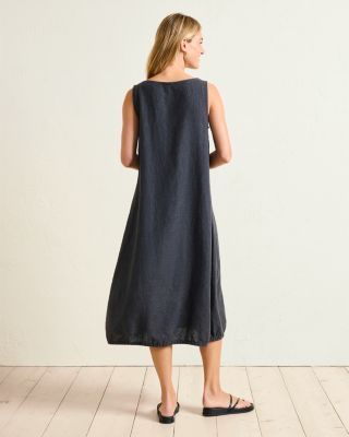 EILEEN FISHER Washed Organic-Linen Délavé Lantern Dress | Garnet Hill