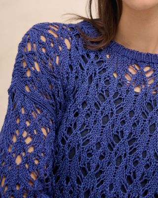 EILEEN FISHER Peruvian Organic-Cotton Crochet Sweater | Garnet Hill