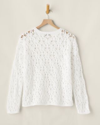 EILEEN FISHER Peruvian Organic-Cotton Crochet Sweater | Garnet Hill