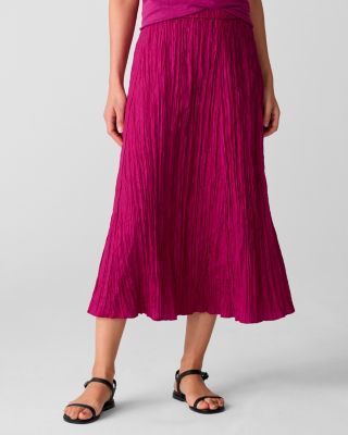 EILEEN FISHER Crushed-Silk Flared Skirt | Garnet Hill