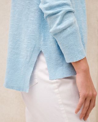 EILEEN FISHER Organic Linen & Cotton Slub V-Neck Sweater