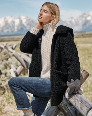 Andrew Marc Faux-Sherpa Hooded Duffle Coat | Garnet Hill