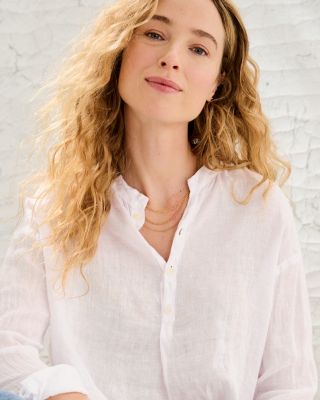 CP Shades Ariana Linen Henley Top | Garnet Hill