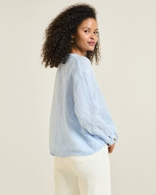 CP Shades Ariana Linen Henley Top | Garnet Hill