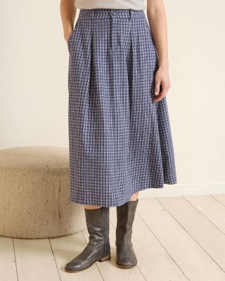 Serena Organic-Cotton Flannel Skirt | Garnet Hill