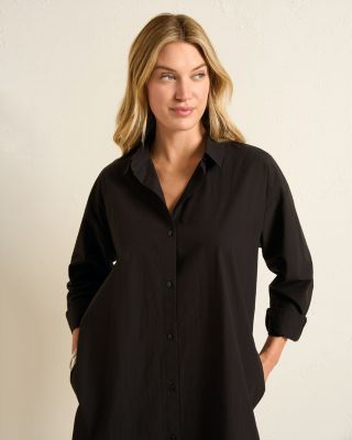 eileen fisher organic cotton poplin shirt dress Washed Organic Cotton Poplin Dress