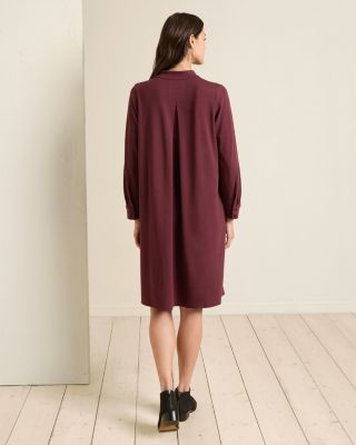 EILEEN FISHER Stretch TENCEL™ Jersey Mandarin-Collar Dress
