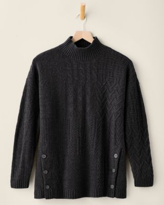 Enya Cashmere Mixed-Stitch Sweater | Garnet Hill