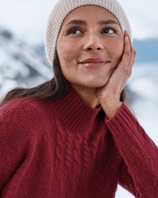 Enya Cashmere Mixed-Stitch Sweater | Garnet Hill