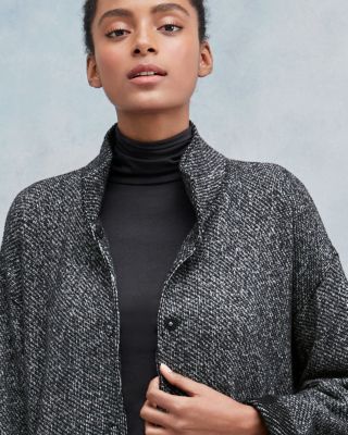 EILEEN FISHER Organic-Cotton Twisted Terry Stand-Collar Jacket