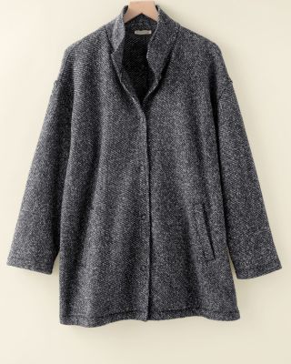 EILEEN FISHER Organic-Cotton Twisted Terry Stand-Collar Jacket