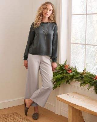 Eileen Fisher Tencel™ Lyocell Stretch Knit Jersey Wide Leg High