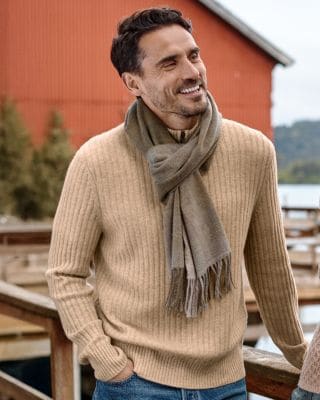 Men's Washable-Cashmere Quarter-Zip Sweater | Garnet Hill