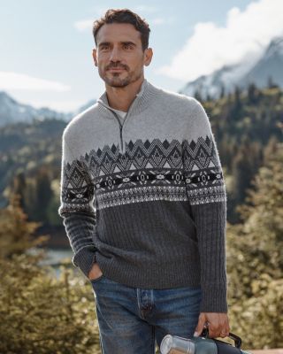 Men's Washable-Cashmere Quarter-Zip Sweater | Garnet Hill