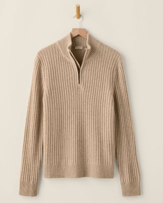 Men's Washable-Cashmere Quarter-Zip Sweater | Garnet Hill