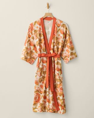 kimono dressing gown cotton Long Kimono Robes Silver Floral