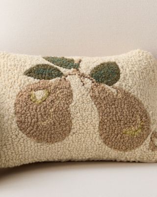 Pears Hooked Wool Pillow | Garnet Hill