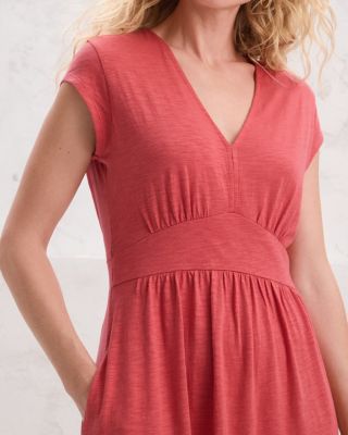 white sleeved knit midi dress Ivory Ribbed Knit Midi Dress main image 1