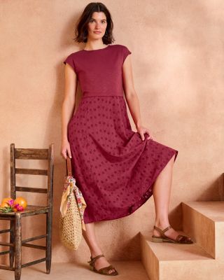 knee length dresses for ladies Azalea Mixed Media Midi Dress main image 1