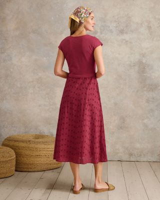 mixed media fall dress Hyacinth House Angola Maxi Dress