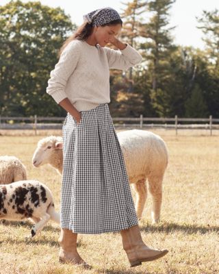 Victoria Organic-Cotton Seersucker Skirt | Garnet Hill