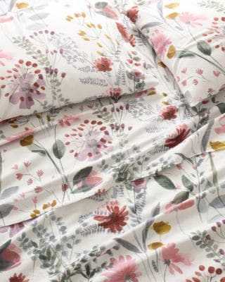 Wildflower Hemstitched Linen & Organic-Cotton Sheets | Garnet Hill