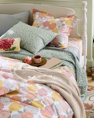 Zinnia Classic Satin-Stitch Organic-Cotton Percale Duvet Cover