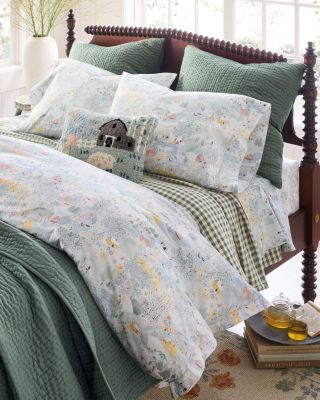 Franconia Classic Satin-Stitch Organic-Cotton Percale Duvet Cover