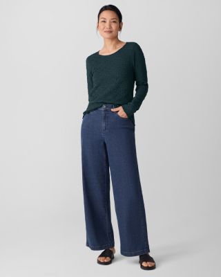EILEEN FISHER Organic-Cotton & Recycled-Cotton Stretch Wide-Leg