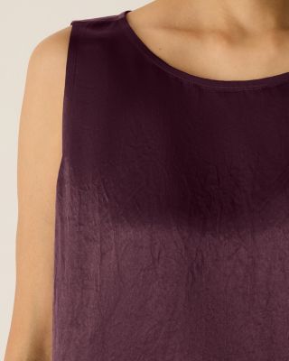 EILEEN FISHER Textured-Satin Ballet-Neck Top | Garnet Hill
